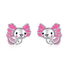 PRICES MAY VARY. Axolotls are lovely amphibians, the earrings are lightweight and comfortable，best gifts for girls. Material :Lead-Free & Nickel-Free, Hypoallergenic and Safety for sensitive skins. Pink Axolotl Earrings Size:9.5*9.5MM,Weight:1.6g*2 【PACKET】-- Comes with the charm gift box, Perfect Gifts for her，yourself, women, sister,wife, girlfriend,business partner,mom, daughter,on Birthday, Christmas, Thanksgiving Day, Valentine's Day, Anniversary Day,Graduation Gifts. 100% Satisfaction serv Axolotl Earrings, Horseshoe Cross, Pink Axolotl, Cross Stud Earrings, Pink Stud Earrings, Cross Earrings Studs, Pink Studs, Sister Wife, Business Partner