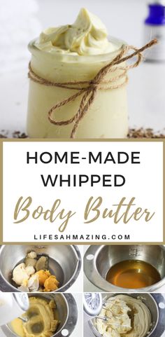 Homemade Whipped Body Butter, Whipped Body Butter Recipe, Body Butter Recipe, Coconut Oil Body, Lavender Body Butter, Lotion Recipe