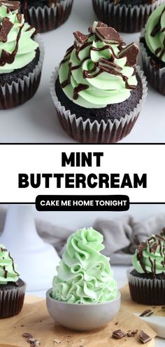 Smooth and creamy mint buttercream frosting for cakes and cupcakes. Chocolate Mint Frosting Recipe, Cool Cupcake Frosting Designs, Perfect Frosting For Cupcakes, Andes Mint Frosting, Different Frosting Recipes, Frosting Flavor Ideas, Flavored Frosting Recipes, Mint Cupcakes Recipe, Cupcake Flavor Ideas