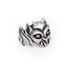 The Gargoyle Ring - the mythical guardians of cathedrals once made of stone now become silver. Many historians believe gargoyles to be a hold-over from pagan eras; a reference to animal spirits used to make churches feel more familiar to new Christians. The original Gargoyle Ring was first carved in wax by Alex's daughter Lily Streeter, and then shrunk down to create a tiny companion - the Baby Gargoyle Ring. solid sterling silver Gargoyle Ring, Spirit Animal, Custom Engraving, Wax, Lily, Carving, Sterling Silver, Ring, Stone