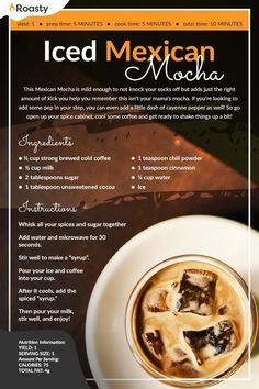 an advertisement for iced mexican mocha