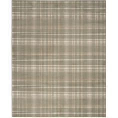 a beige and white plaid rug on a white background