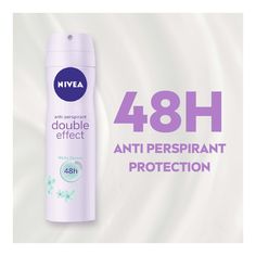 Nivea Double Effect Anti-perspirant Aerosol Deodorant provides 48 hours of effective anti-perspirant protection, while ensuring the sensitive skin of your underarm looks and feels soft. Our light and refreshing petal fragrance will leave you feeling fresh and dry. Double Effect Anti-perspirant has been scientifically formulated with natural avocado extract to soften the skin and hair of the underarm, allowing for a closer shave and leaving your underarms feeling smoother for longer. Combined with the 48 hour reliable protection against sweat and body odour, Double Effect cares for your underarm skin. Dermatologically approved for skin tolerance. Product DetailsNet volume: 250mlDirections for use: Hold can 15cm from the underarm and spray. Allow product to dry completely before dressing.Ing Close Shave, Shaving, Sensitive Skin, Spray, How Are You Feeling