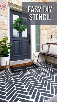 an easy diy stencil is great for the front porch or entryway