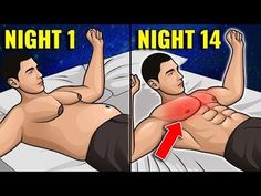 a man laying in bed with his stomach exposed and the words night 1, night 4