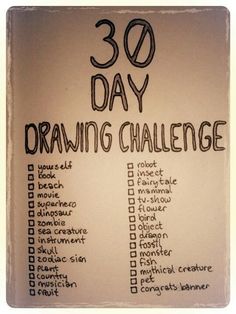 the 30 day drawing challenge is posted on an instagramt page, and it appears to be very confusing