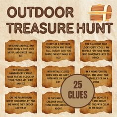 a poster with instructions on how to use the outdoor treasure hunt