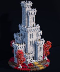 a large white castle made out of legos