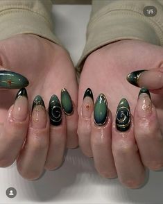 Green Nails Art, Green Nail Art, Slow Respon, Green Nail Designs