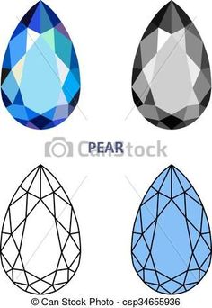 four different types of diamonds with the word pear on it's bottom right corner