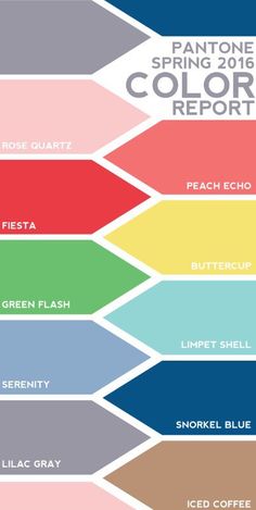 the color chart for pantone's spring / summer 2013 color report