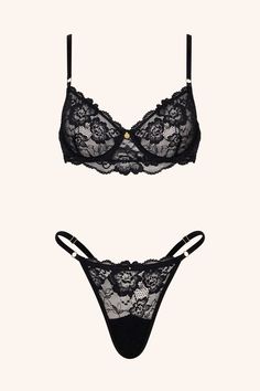 Unleash your inner allure with our enchanting black floral lace bra. The underwired lace cups offer gentle support, while the exquisite floral-embroidered lace adds a touch of sophistication and femininity. With refined details, including gold sliders and closure, as well as adjustable back and shoulder straps, this bra ensures a perfect fit and elevates your lingerie collection to new heights of elegance and allure. Embrace the timeless charm of this black floral lace bra and experience the ult Gooseberry Intimates, Lace Edges, Lingerie White, Elegant Lingerie, Black Lace Lingerie, Inner Goddess, Pretty Hands, Bra Shop, Scalloped Lace