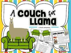 a couch for llama book companion with pictures and text on the front cover, along with an image of a llama