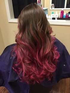 My pink highlights, brown hair. Pravana magenta Pink Highlights Brown Hair, Magenta Hair Dye, Red And Pink Hair, Brown Hair With Pink Highlights, Brown And Pink Hair, Pink Hair Streaks, Pink Hair Highlights, Underlights Hair, Pink Ombre Hair