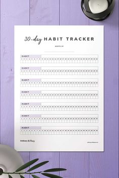 habit tracker printable weekly 30 Days Habit Tracker, 30 Day Habit Tracker, Habit Tracker Printable Monthly, College Notes Organization, Tracker Bullet Journal, Goal Charts