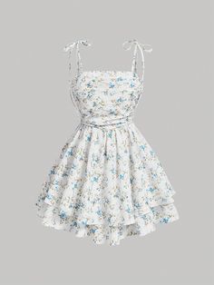 Cute Spring Dresses For Women, Light Blue Dress Casual, Cute Sun Dresses, Sunmer Dresses, Cute Sundresses, Summer Dresses Uk, Floral Dress Blue, Short Sundress, Sundresses Women