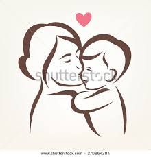 a woman holding a baby in her arms with a heart on the back of it