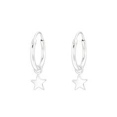 925 Sterling Silver Star Hoop Earrings Star Earrings Stud Silver, Simple Silver Earrings Star, Brandy Melville Star Earrings, Star Earrings Dangle, Sterling Silver Star Earrings, Star Hoop Earrings, Silver Star Earrings, Hanging Stars, Star Silver