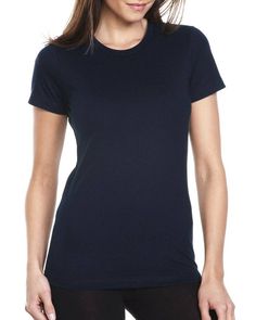 Ladies' Boyfriend T-Shirt - MIDNIGHT NAVY - M | Next Level Boyfriend T-Shirt in Midnight Navy Blue Size Medium | Cotton Trims Fashion, Fits With Shorts, Embroidered Clothes, Boyfriend T Shirt, Midnight Navy, Boyfriend Tee, Knit Set, Wholesale Clothing, Crew Neck Tee