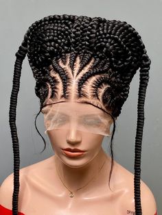 This is a Cosplay Braided wig. it is a Full lace wig, Handmade and Glueless. It is neatly and beautifully crafted as seen in display. It is Customizable in color. It has baby hair, combs and an adjustable band for a firm and comfortable hold on the head. This wig is produces and shipped from our factory in Abuja, Nigeria. Abuja Nigeria, Braided Wigs, Braided Wig, Cornrows Braids, Hair Combs, Braids Wig, Costume Wigs, Cosplay Wig, Full Lace Wig