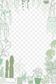 green plants and potted plants are arranged on the transparent background, hd png