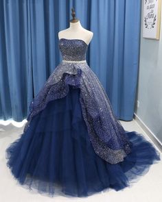 डिजाइनर कपड़े, Blue Formal Dress, Marine Uniform, Corset Dress Prom, Blue Dress Formal, Blue Evening Dresses, Cute Prom Dresses, Gowns For Girls