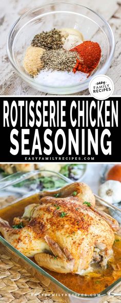 rotissee chicken seasoning recipe in a glass dish