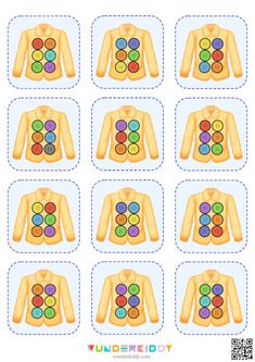 an image of a game for children to learn how to count the numbers on their shirts