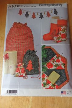 the sewing pattern is shown for this bag and booties, which are also made from fabric