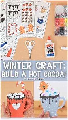 winter craft build a hot cocoa cup