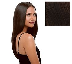 This 22" straight clip-in hair extension from Hairdo is a user-friendly attachment that allows you to have long, full hair in an instant--without the hassle of working with several individual wefts. It's made with Tru2Life Styleables fiber.  How do I use it: It's as easy as one, two, three. Separate your hair, clip in the extension, and you're done!  From Hairdo by HairUWear. Long Full Hair, Chelsea Houska Hair, Short Cut Wigs, Course Hair, High Fashion Makeup, Braids With Extensions, One Two Three, Full Hair, Remy Human Hair Extensions