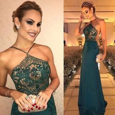 Green Sparkly Prom Dresses, Sparkly Prom Dresses Long, Dark Green Prom Dresses, Backless Prom Dress, Emerald Green Prom Dress, Prom Dress Mermaid, Fashion Dark, Halter Prom Dresses