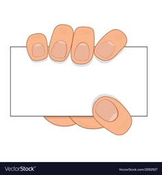 a hand holding a business card with thumbnails on the thumb and index finger