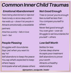 Inner Child Wounds, Emotional Abandonment, Counseling Resources