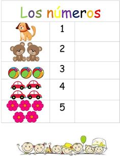 a printable worksheet with numbers and pictures for children