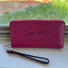 This Beautiful Coach Pebble Leather Zip Around Wallet Is Beautiful. I Have The Matching Tote Sold Separately In My Closet Check Out All My Other Items There As Well. Happy Shopping! Coach Rectangular Wallet For Travel, Coach Travel Wallets Rectangular, Coach Rectangular Travel Wallet, Coach Travel Wallet, Rectangular, Designer Textured Leather Wallets For Everyday, Coach Leather Wallet For On-the-go, Coach Wallet With Zipper Closure For On-the-go, Coach Leather Clutch Wallet, Coach Leather Wallet