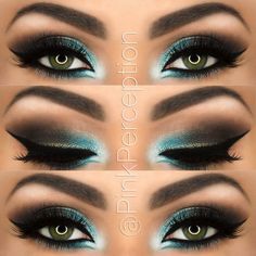 . NielaVeronica ✦ Dark Green Eyes, Make Up Designs, Black Eye Makeup, Makeup Secret, Makeup 101, Smink Inspiration, Green Makeup, Beauty Make-up, Makijaż Smokey Eye