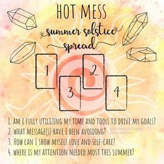 a poster with the words hot mess summer solstice spread on it and an image of