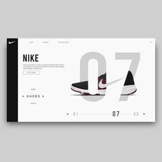 the nike website is designed to look like an info sheet with numbers and shoes on it