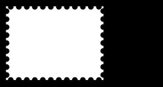 a black and white photo of a square stamp