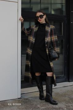 Looking for a new bold plaid winter coat this season? We've got you covered. Made in our Italian bold plaid, this maxi length coat is sure to be a crowd pleaser. Light in weight, this silhouette is softly tailored for all your layering needs. Plaid Winter Coat, Winter Work Wear, Fall Cardigan, Statement Coat, Winter Outfits For Work