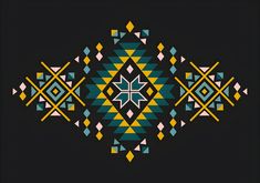 an abstract geometric design on a black background