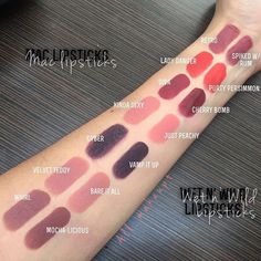 Wet n Wild dupes for MAC lipsticks Makeup Things, Mac Lipsticks, Lipstick Swatches, Makeup Swatches, Mac Lipstick, Lip Art, Drugstore Makeup, I Love Makeup