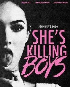 the movie poster for she's killing boys with a woman sticking out her tongue