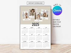 a calendar with photos on the front and back