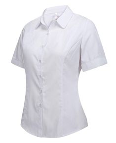 PRICES MAY VARY. 95% Cotton, 5% Spandex Button closure Machine Wash Lightweight, breathable, durable, stretchy, soft and comfortable material. Classic simple summer professional workwear shirt with Button front. Slim fit style, Suit for business,office, professional, meeting, daily or casual. Front and back detail stitching,A wardrobe staple, Stretch formal shirt. Machine Wash / Low heat /Do not bleach Women Shirt Collar Shirts Women, Office Professional, The Office Shirts, Blouse Price, Tailored Shorts, Basic Shirts, Blouse Online, Tailored Shirts, Formal Shirts