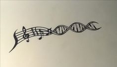 a drawing of music notes and musical staff