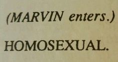 an old book with the words marvin enters homosexualityexual written in black on it