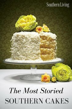 the cover of southern living magazine shows a cake with flowers on top and an advertisement for southern living