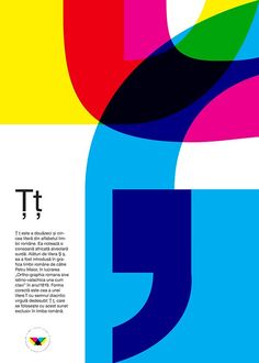 an abstract poster with the letter f in different colors and shapes, including letters that appear to be multicolored